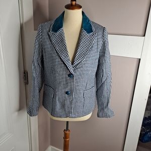 NWT Houndstooth Wool Blend Blazer sz 10P